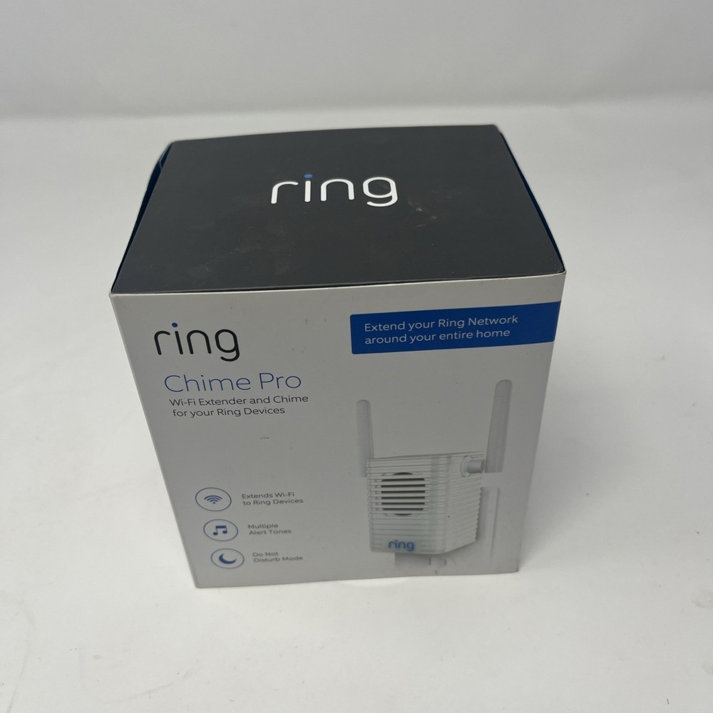 Ring Chime Pro WiFi Extender & Indoor Chime for Ring Devices Dual Ant New Sealed